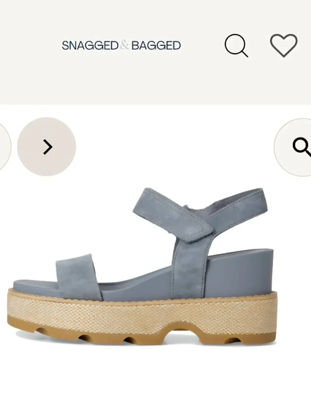 Sorel NY Strap Joanie BlueGray Suede Wedge NWT size 8